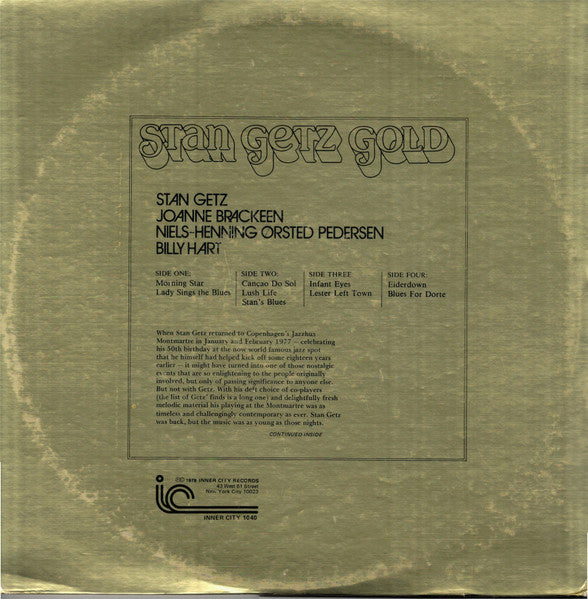 Stan Getz Gold ..." Happy 50th Stan" - A Celebration, Live At Montmartre
