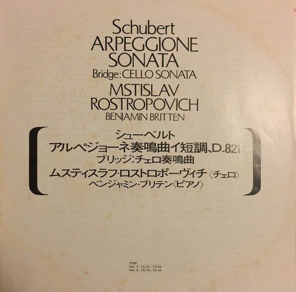 Sonata For Arpeggione And Piano / Sonata For Cello And Piano