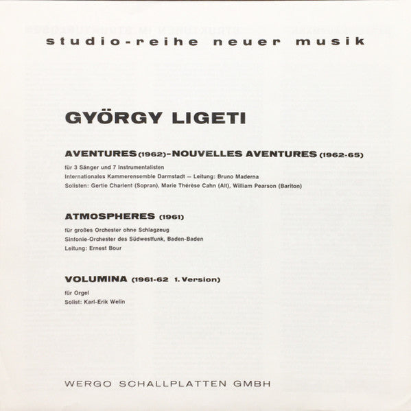 Aventures - Nouvelles Aventures - Atmosphères - Volumina