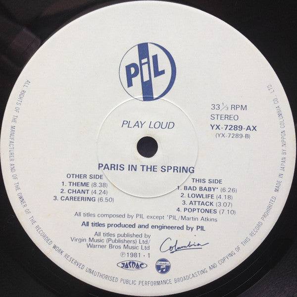 Paris Au Printemps = P.I.L.パリ・ライヴ