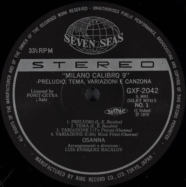 Milano Calibro 9 (Preludio, Tema, Variazioni E Canzona)