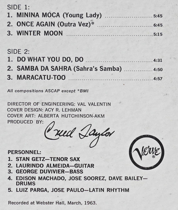 Stan Getz With Guest Artist Laurindo Almeida