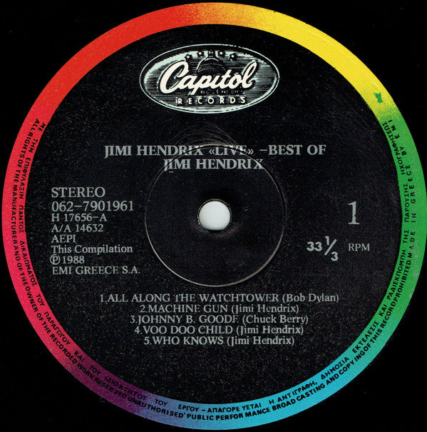 Jimi Hendrix "Live" (Best Of...)