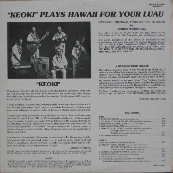 Keoki, Music For Your Luau