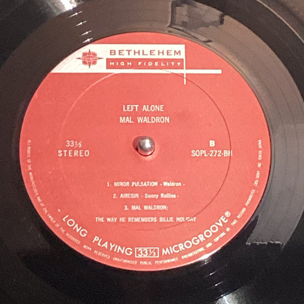 Left Alone - Plays Moods Of Billie Holiday