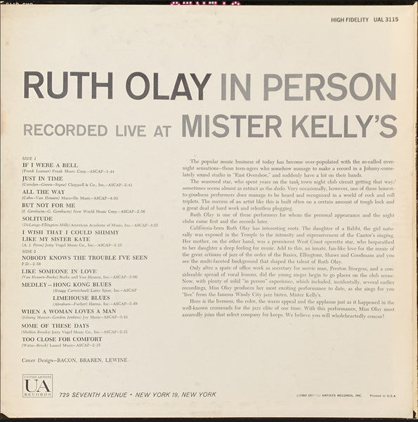 Master Release: In Person Recorded Live At Mister Kelly's by Ruth Olay