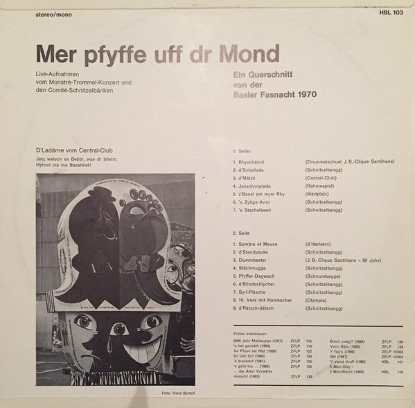 Fasnacht 1970 - Mer Pfyffe Uff Dr Mond