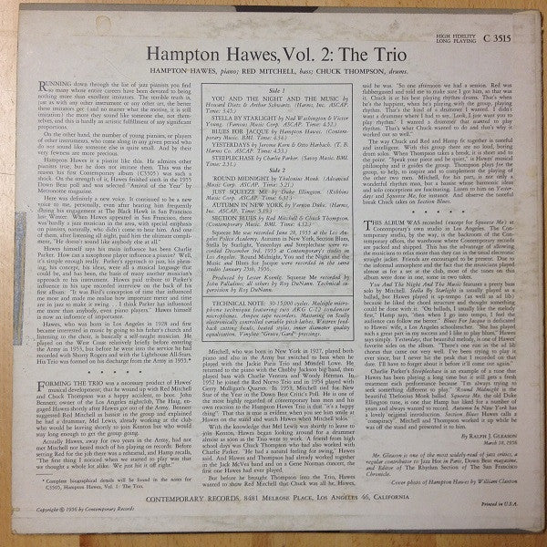 This Is Hampton Hawes Vol. 2: The Trio