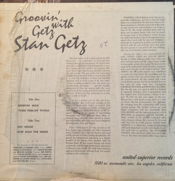 Release: Groovin' With Getz-Vinyl-US-None-US-7709, US 7709-8411360