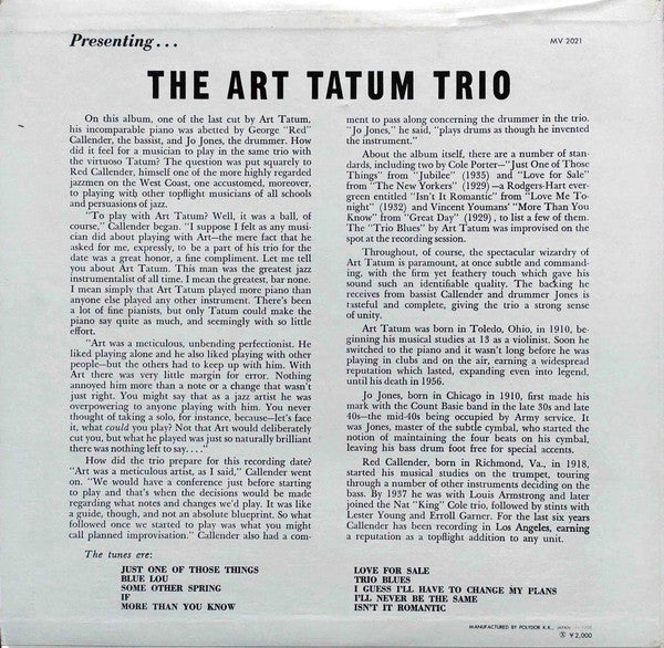 Presenting... The Art Tatum Trio