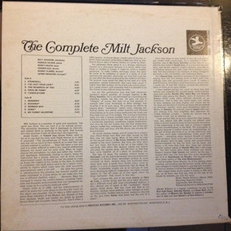 The Complete Milt Jackson With Horace Silver