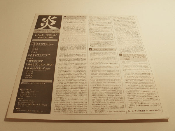 Wish You Were Here = 炎 (あなたがここにいてほしい)