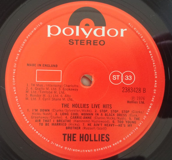 Hollies Live Hits