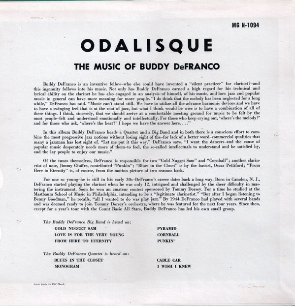 Odalisque The Music Of Buddy DeFranco