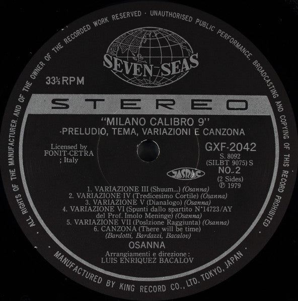 Milano Calibro 9 (Preludio, Tema, Variazioni E Canzona)
