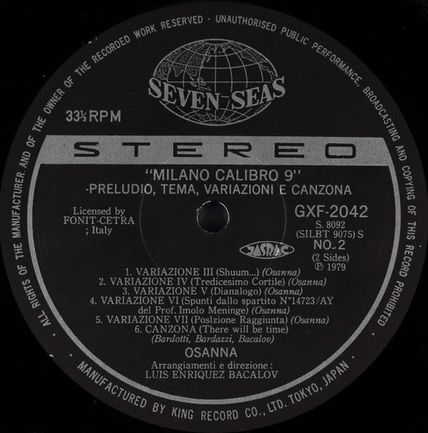 Milano Calibro 9 (Preludio, Tema, Variazioni E Canzona)