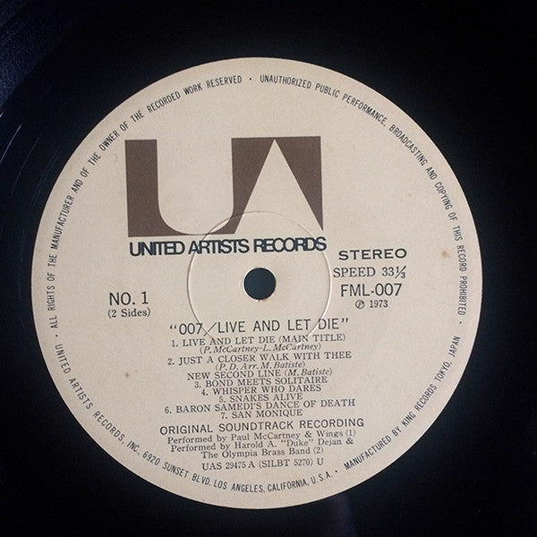 007/死ぬのは奴らだ = Live And Let Die (Original Motion Picture Soundtrack)