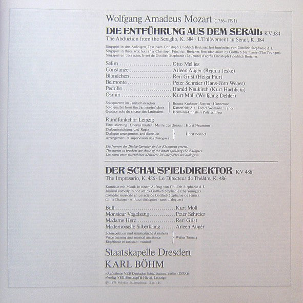 Die Entführung Aus Dem Serail / Der Schauspieldirektor