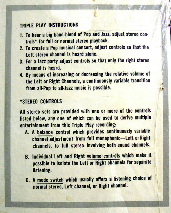 Triple Play Stereo Pop + Jazz = Swing