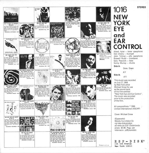 New York Eye And Ear Control