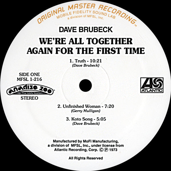 We're All Together Again For The First Time