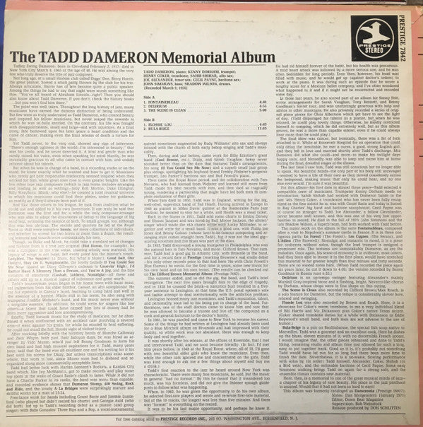 The Tadd Dameron Memorial Album
