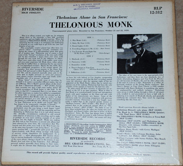 Thelonious Alone In San Francisco