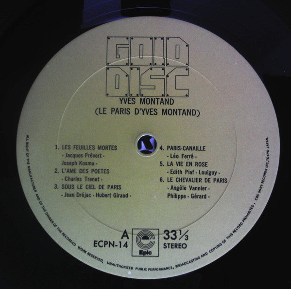 Gold Disc (Le Paris D'Yves Montand)