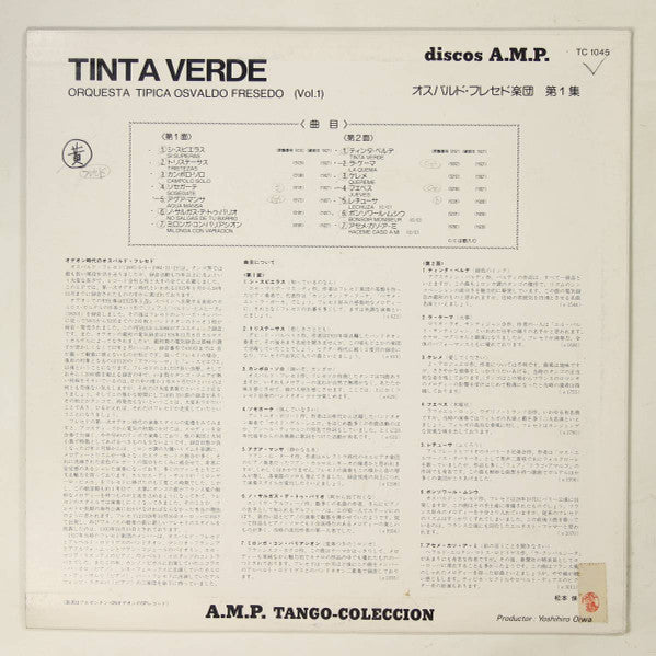 Tinta Verde Orquesta Típica Osvaaldo Fresedo Vol.1
