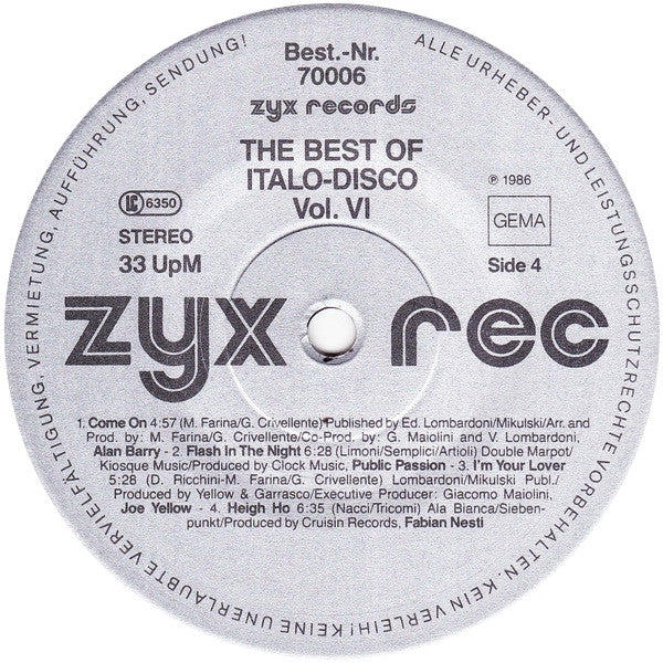 The Best Of Italo-Disco Vol. 6