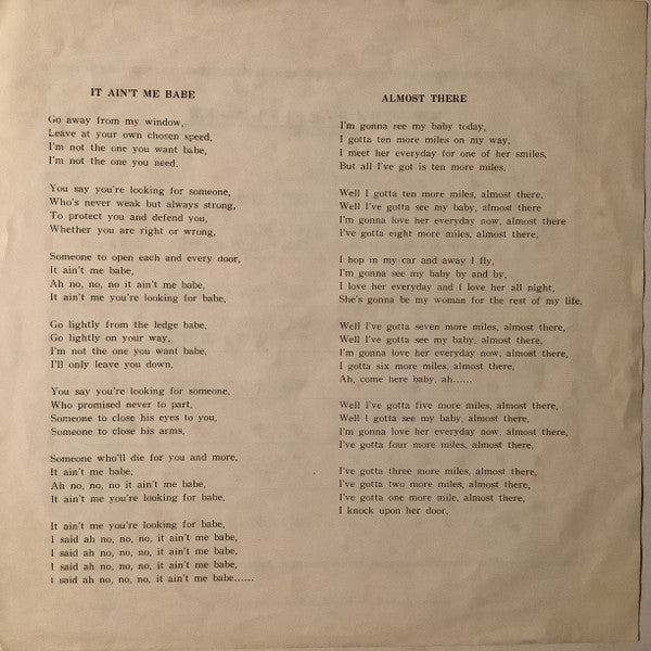 It Ain't Me Babe / Almost There