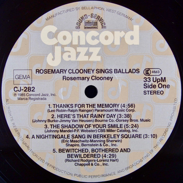 Rosemary Clooney Sings Ballads