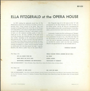 Ella Fitzgerald At The Opera House
