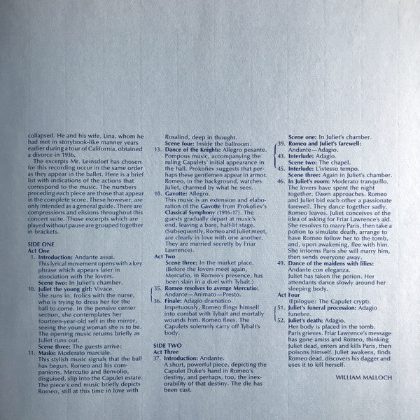 Excerpts From The Ballet, Romeo And Juliet