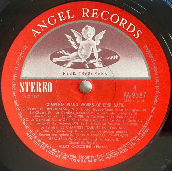 Complete Piano Works Of Erik Satie