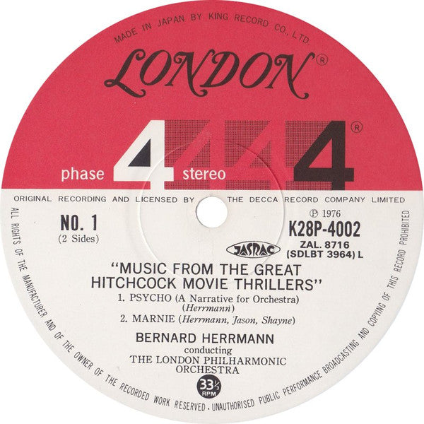 Music From The Great Hitchcock Movie Thrillers