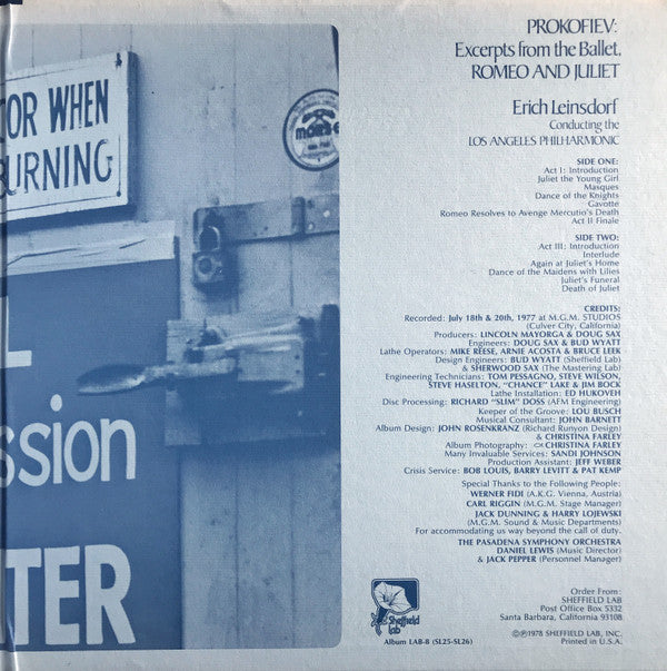 Excerpts From The Ballet, Romeo And Juliet