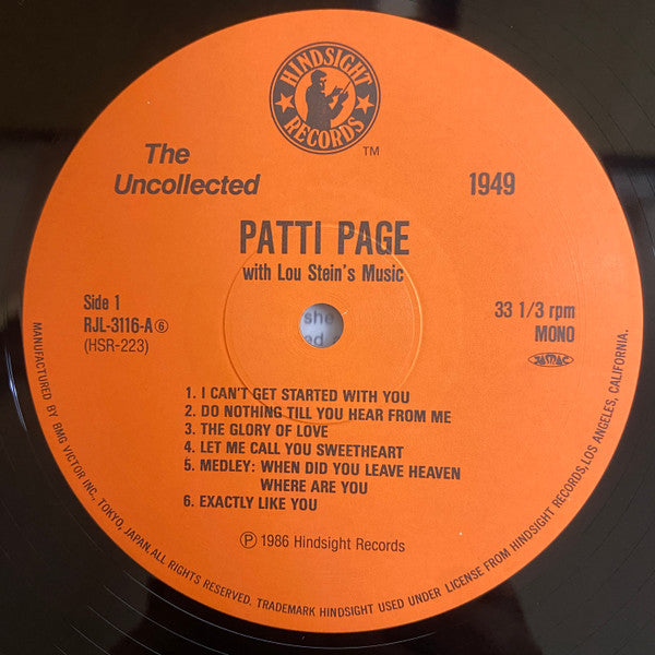 The Uncollected Patti Page With Lou Stein's Music
