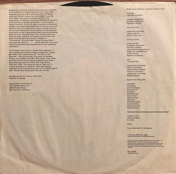 God Save The Queen / Under Heavy Manners