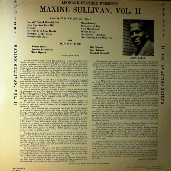 Leonard Feather Presents Maxine Sullivan, Vol. II