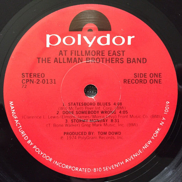 The Allman Brothers Band At Fillmore East