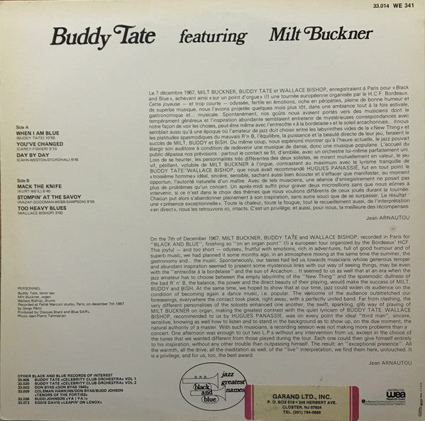 Master Release: When I'm Blue by Buddy Tate