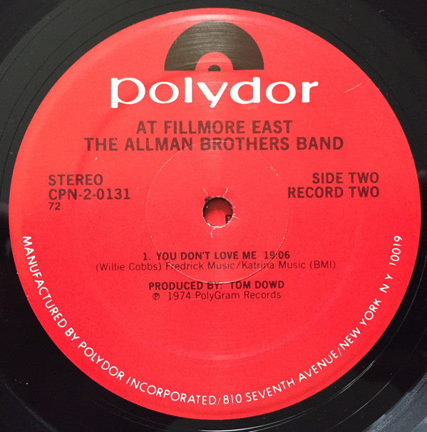 The Allman Brothers Band At Fillmore East