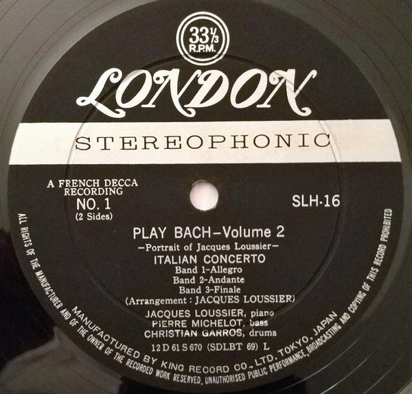 ‘Play Bach’/Vol. 2 - Portrait Of Jacques Loussier