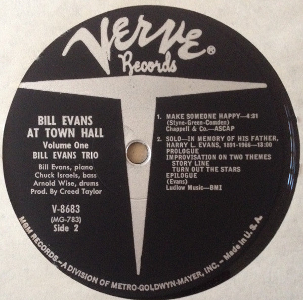 Bill Evans At Town Hall (Volume One)