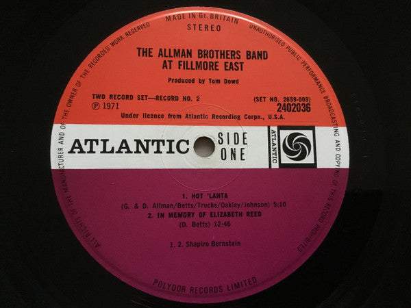 The Allman Brothers Band At Fillmore East