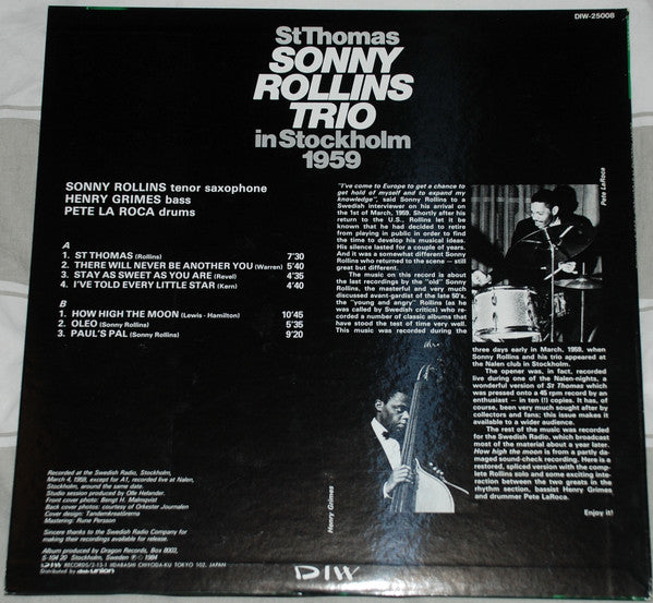St Thomas - Sonny Rollins Trio In Stockholm 1959