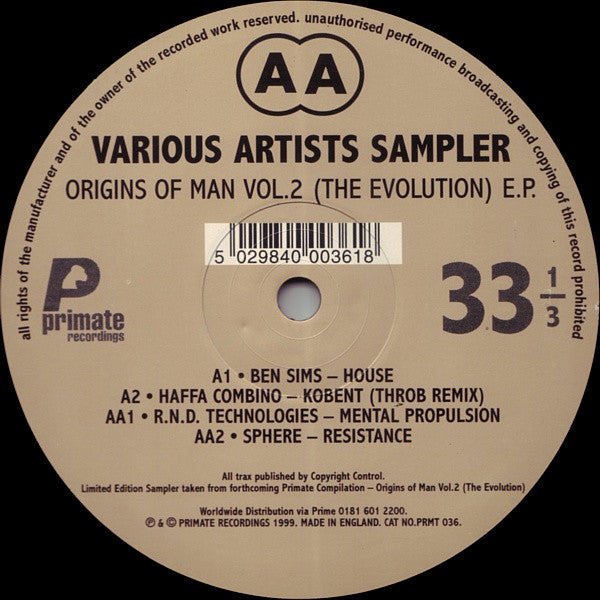 Origins Of Man Vol. 2 (The Evolution) E.P.