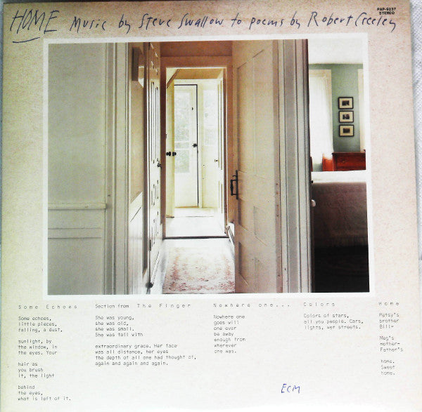 Home · Music By Steve Swallow To Poems By Robert Creeley