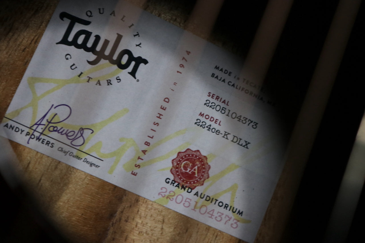 Taylor [Trial video available] 224ce-Koa DLX ES2 SEB [Taylor-authorized repair man staffed store]